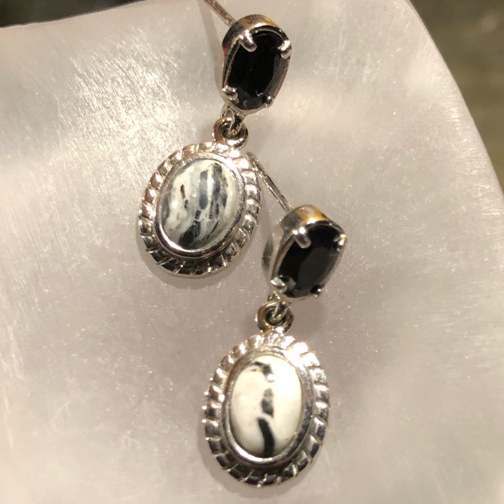 Pangea Mines White Buffalo & Spinel earrings